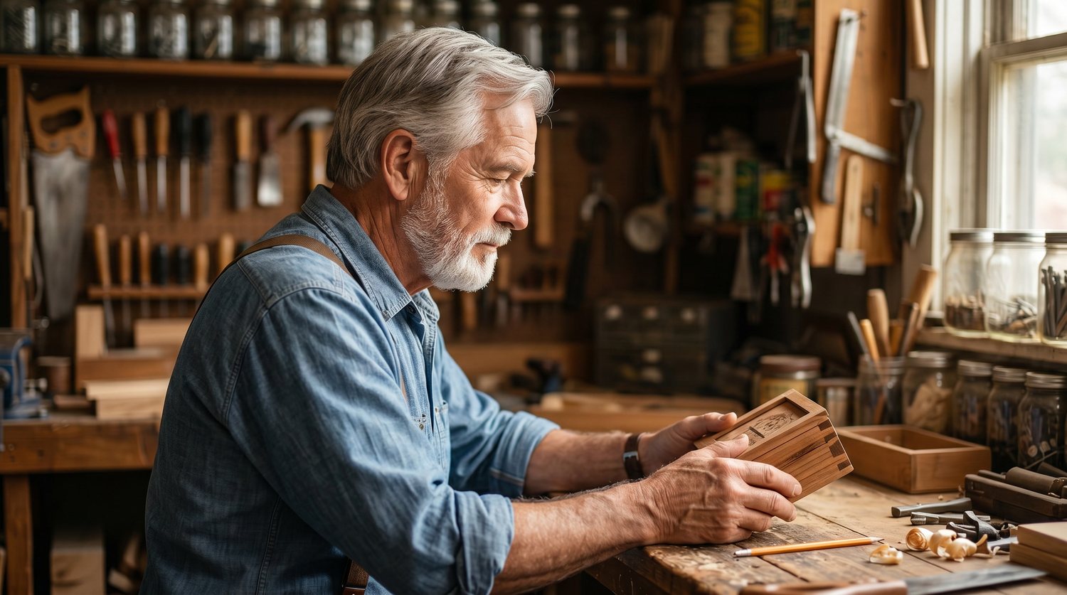 The maker working at his bench